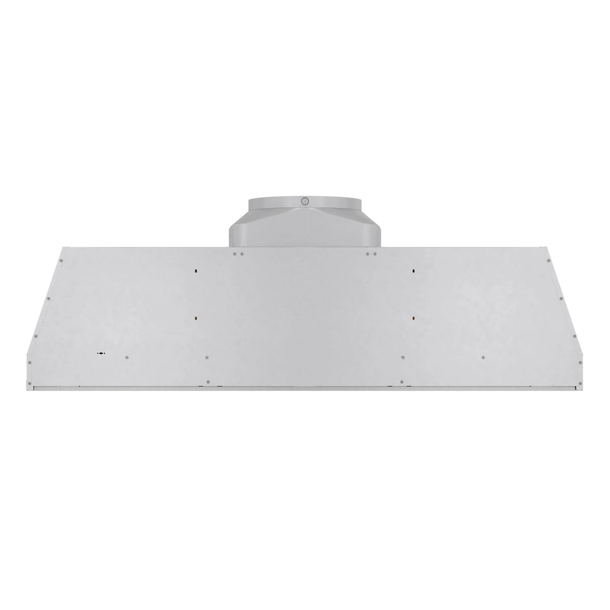 White hood insert underside with mounting holes and central vent housing
