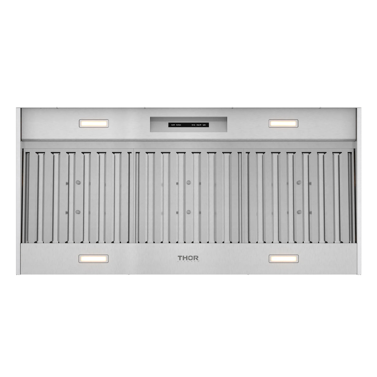 White hood insert front panel with vertical vent slats and Thor brand mark