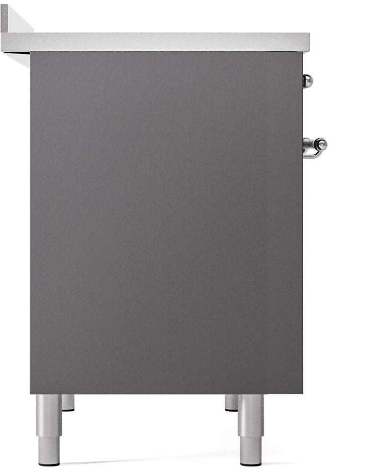 Matte graphite oven body side panel with adjustable leveling feet