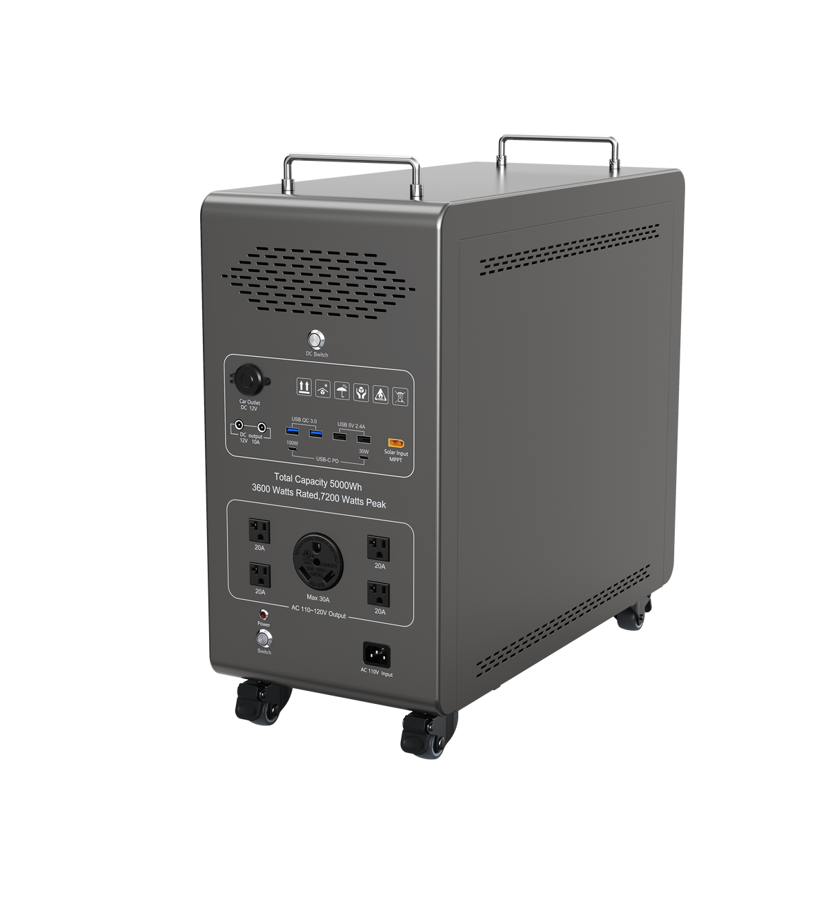 Dory Power Sentry PRO Portable Solar Generator, 5000Wh LiFePO4 Battery, 120V 3600W AC Output