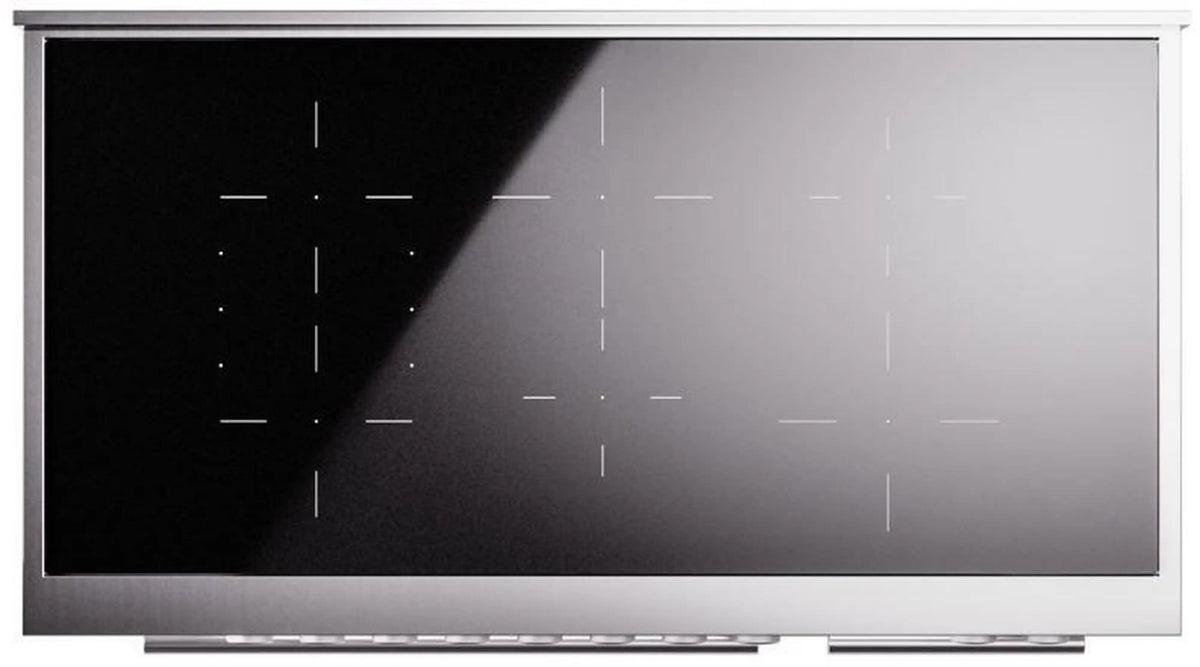 Matte induction cooktop glass panel in dark graphite finish