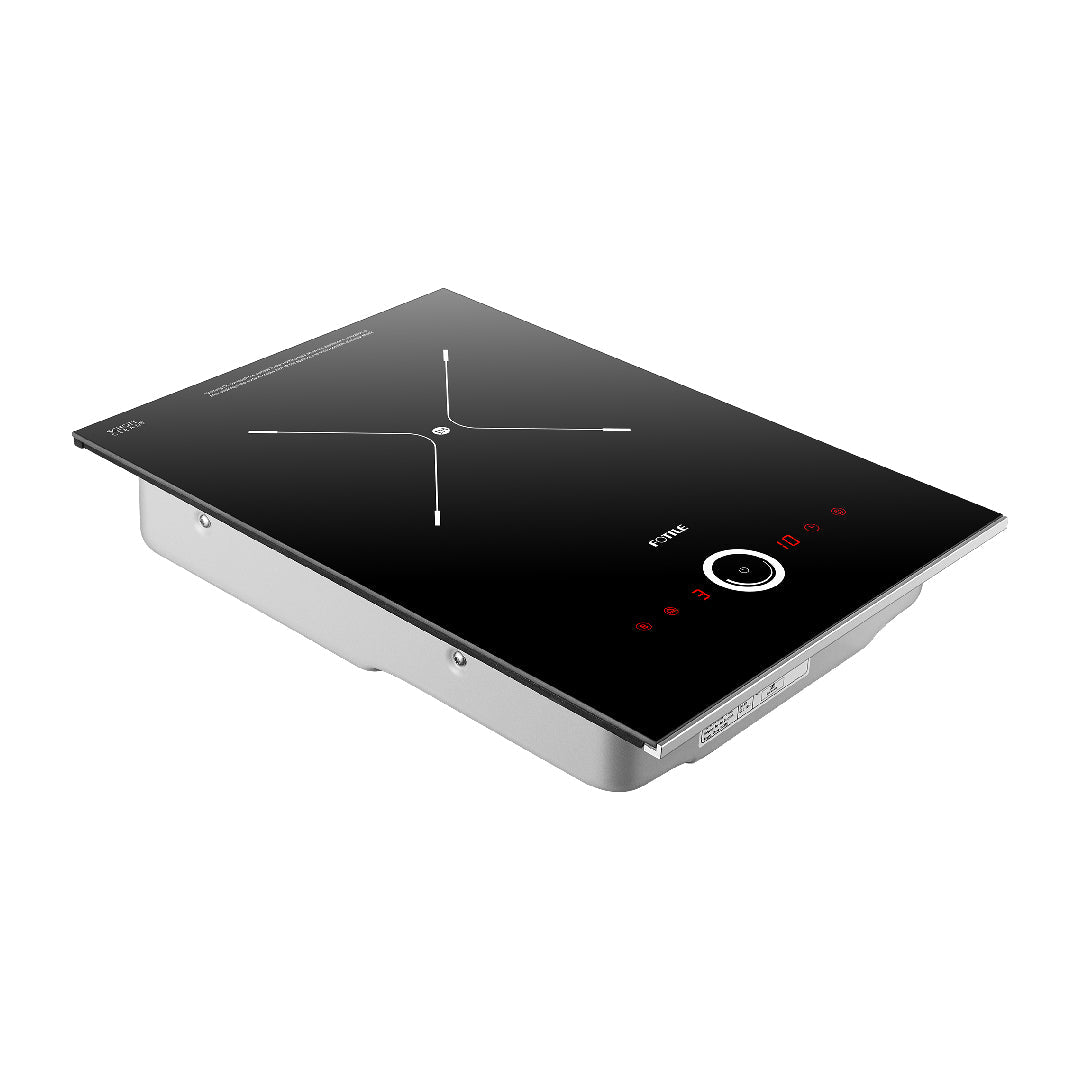 Fotile 12-Inch Domino Series Built-In Induction Cooktop with Single Heating Zone, 9 Power Levels, Boost Function, and Touch Control in SCHOTT Black Ceramic Glass (EIG30102)
