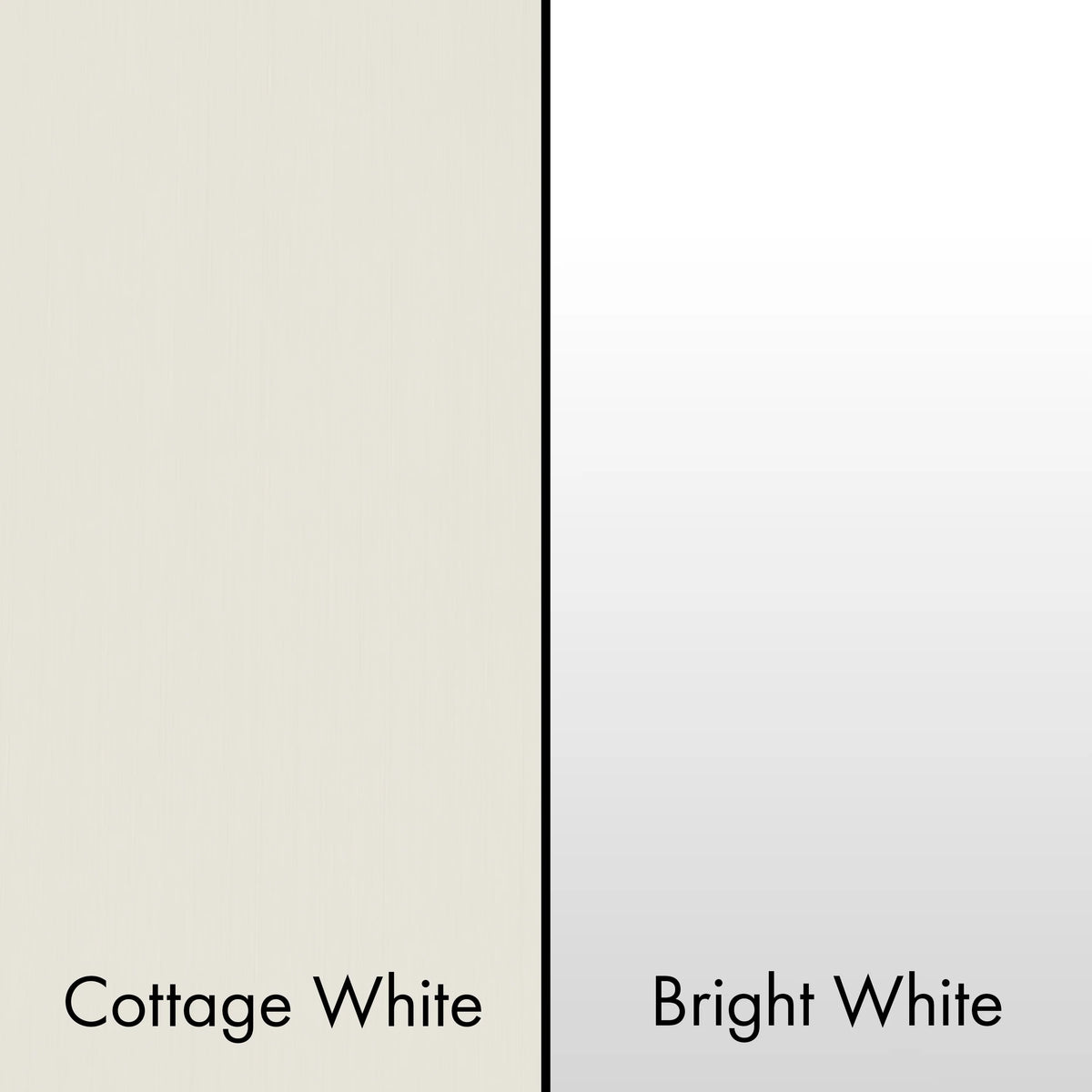Range hood finish color swatch showing Cottage White and Bright White