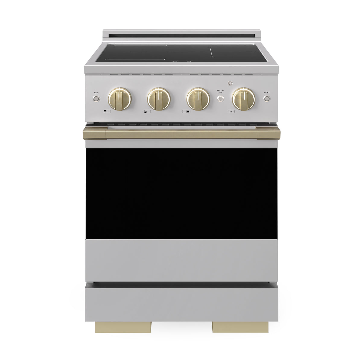 ZLINE Autograph 24-Inch Marino Induction Range in Stainless Steel with Champagne Bronze (MINRZ-24-CB) - front view