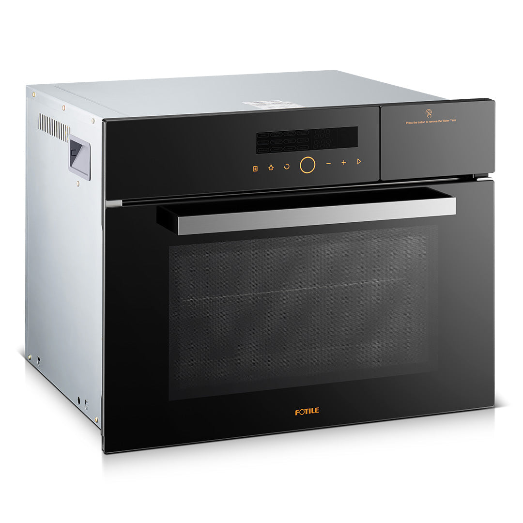 Moonshadow electric built-in combi oven with side panel view and front controls