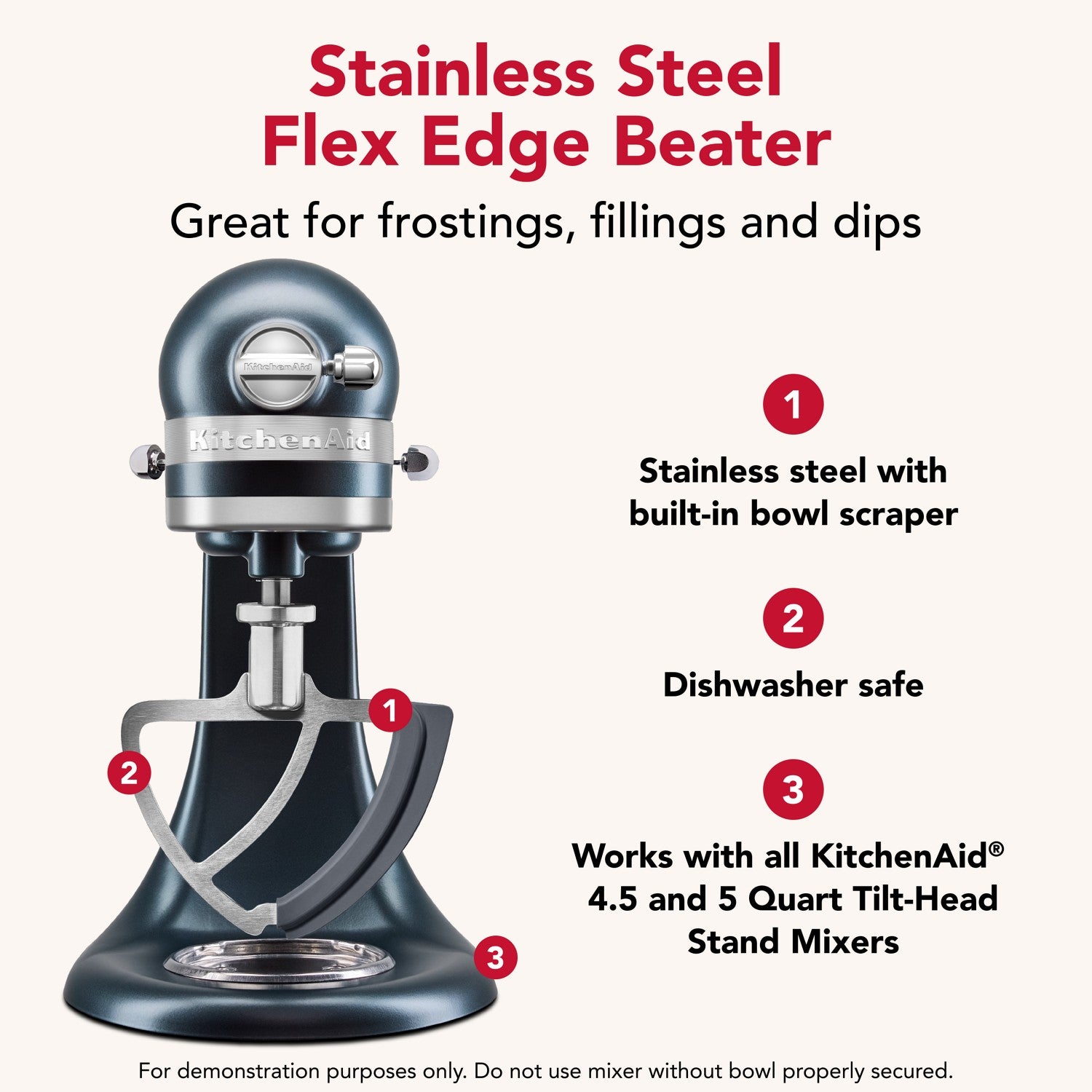 KitchenAid Stainless Steel Tilt-Head Flex Edge Beater (KSMTHSFSS) - image 6