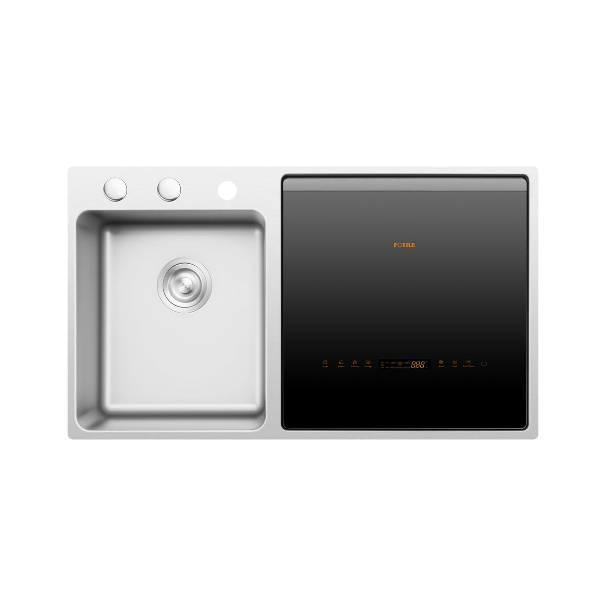 Fotile VersaWash 3-in-1 In-Sink Produce Cleaner and Dishwasher with HydroJet & Turbulence Technology, 4 Place Settings, 15-Minute Quick Wash, and Triple Drying System - Right Dishwasher in Black Tempered Glass (SD2F-P5)