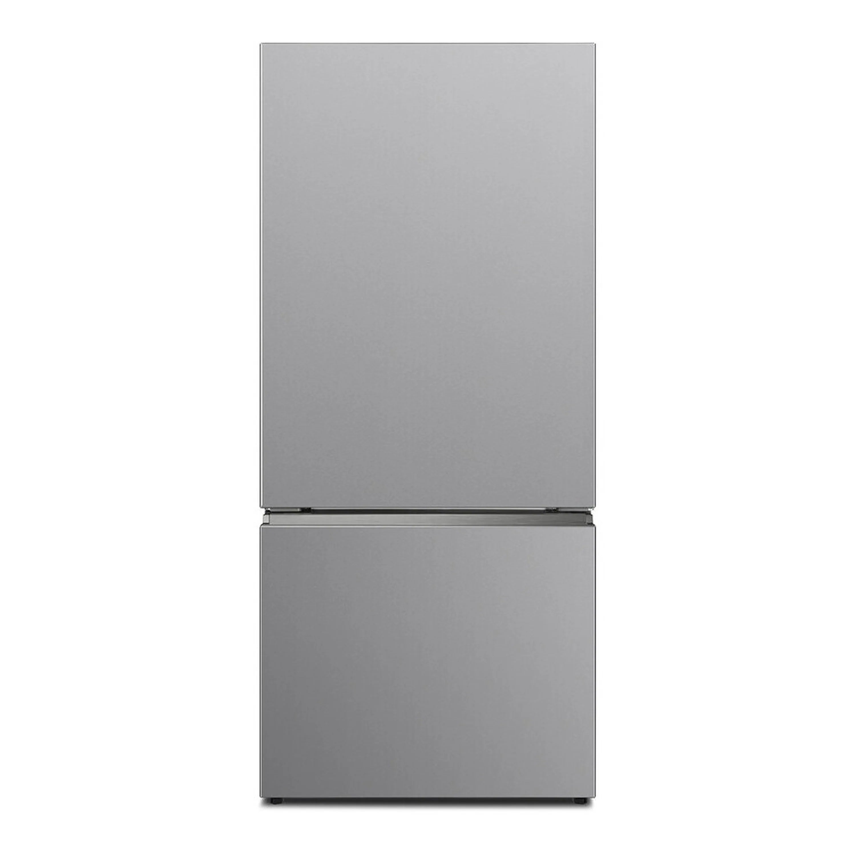 Freestanding bottom freezer refrigerator in stainless steel with two matching doors