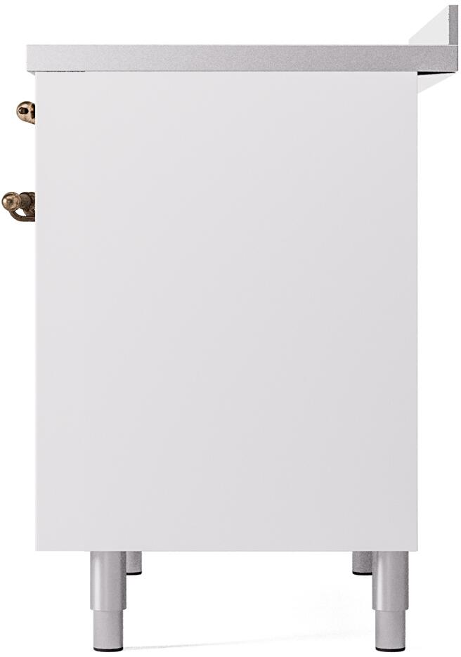 White side panel and feet of freestanding induction range
