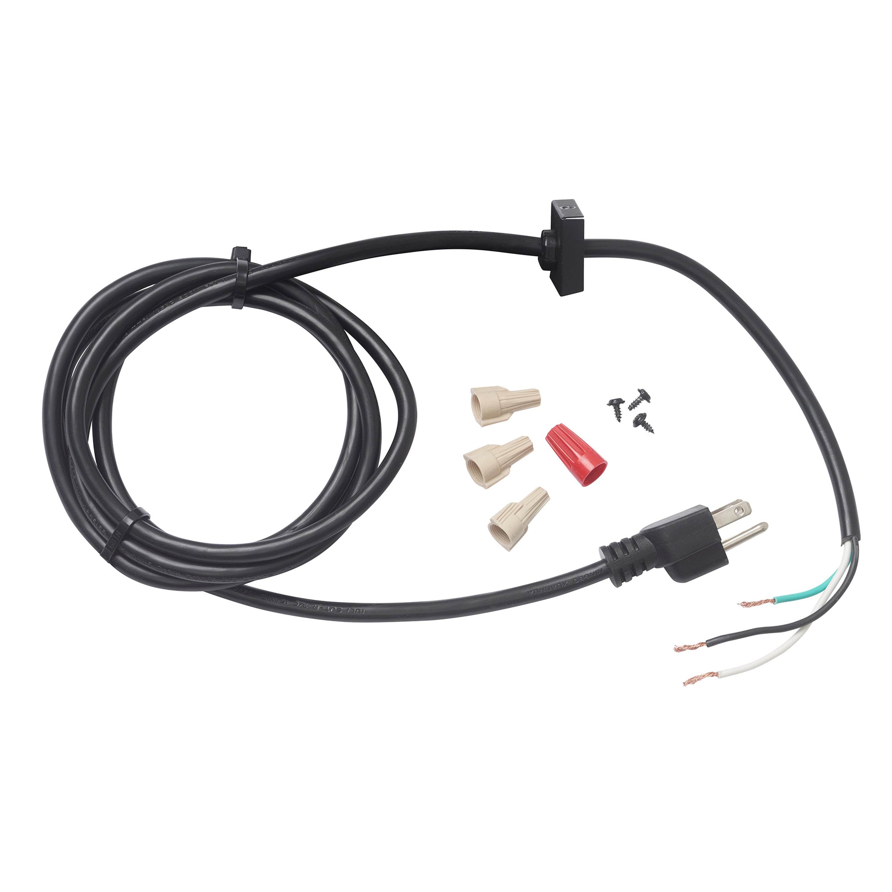 Electric fireplace wiring harness with power plug and connectors