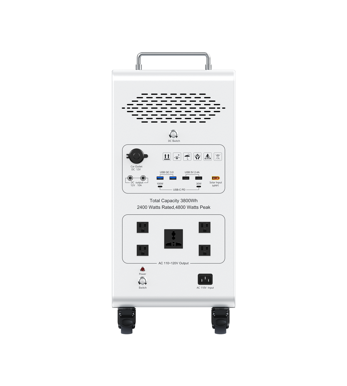 Dory Power Sentry PLUS Portable Solar Generator, 3800Wh LiFePO4 Battery, 120V 2400W AC Output