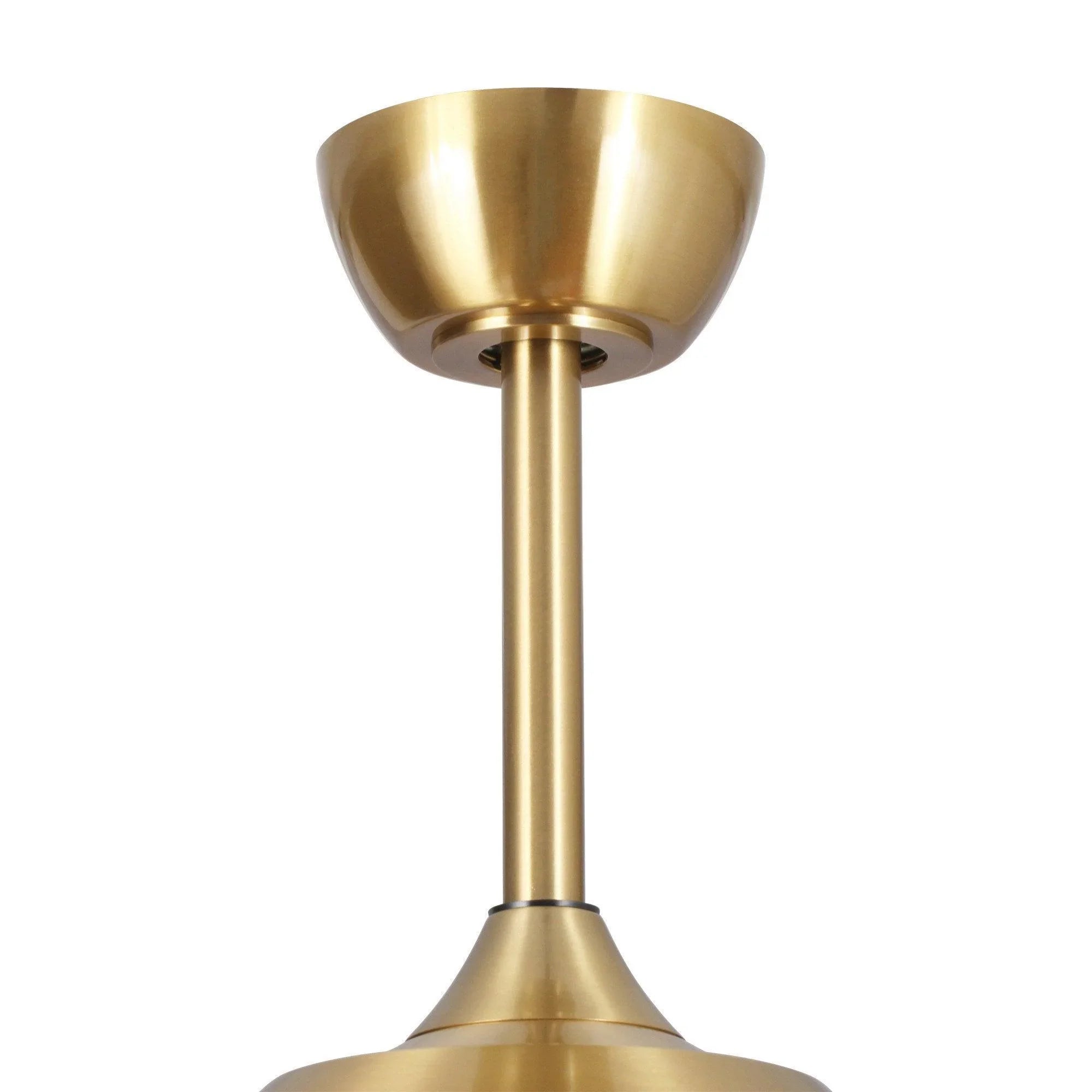 Gold ceiling fan mounting canopy and downrod