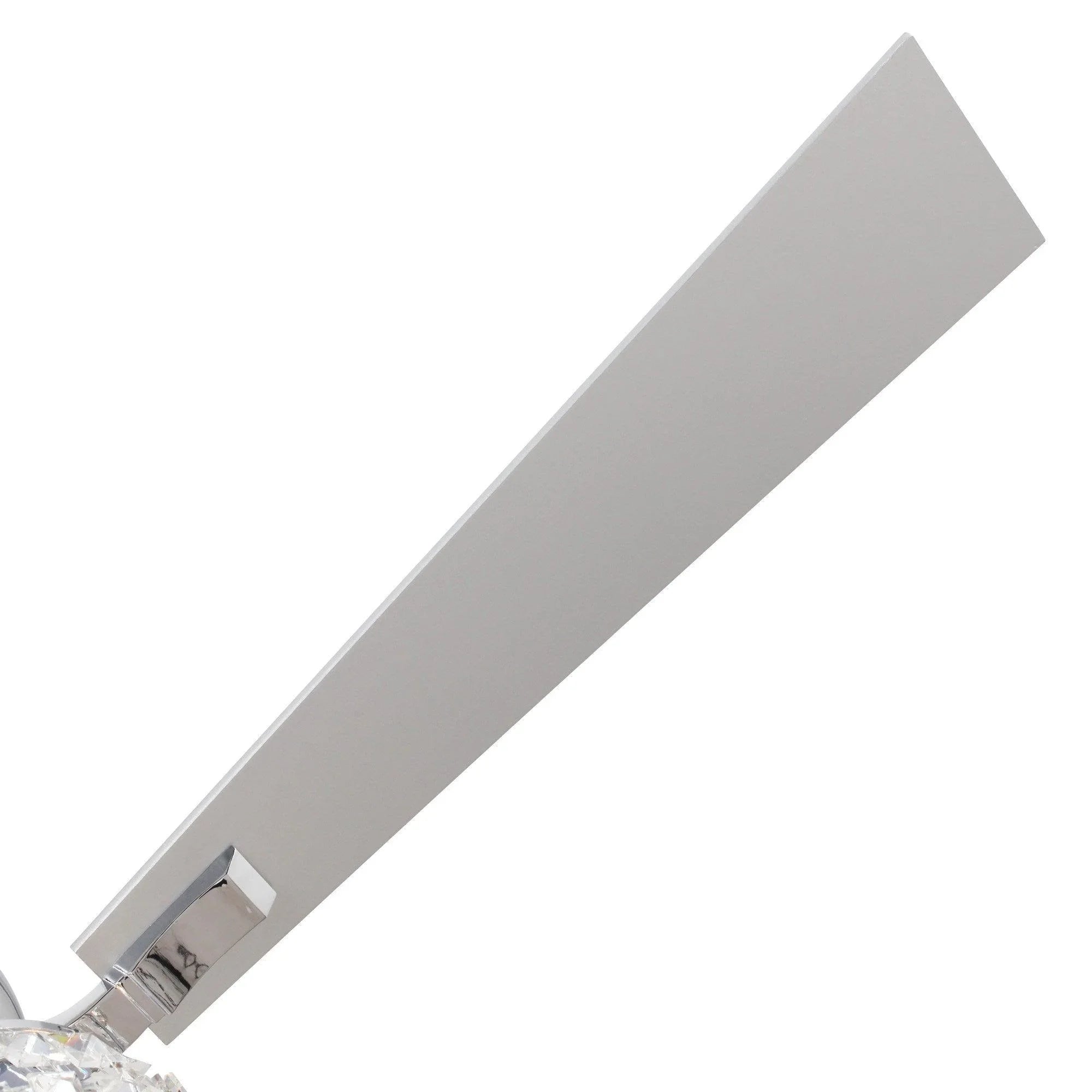 Ceiling fan downrod mount with chrome metal bracket and attached wiring cover