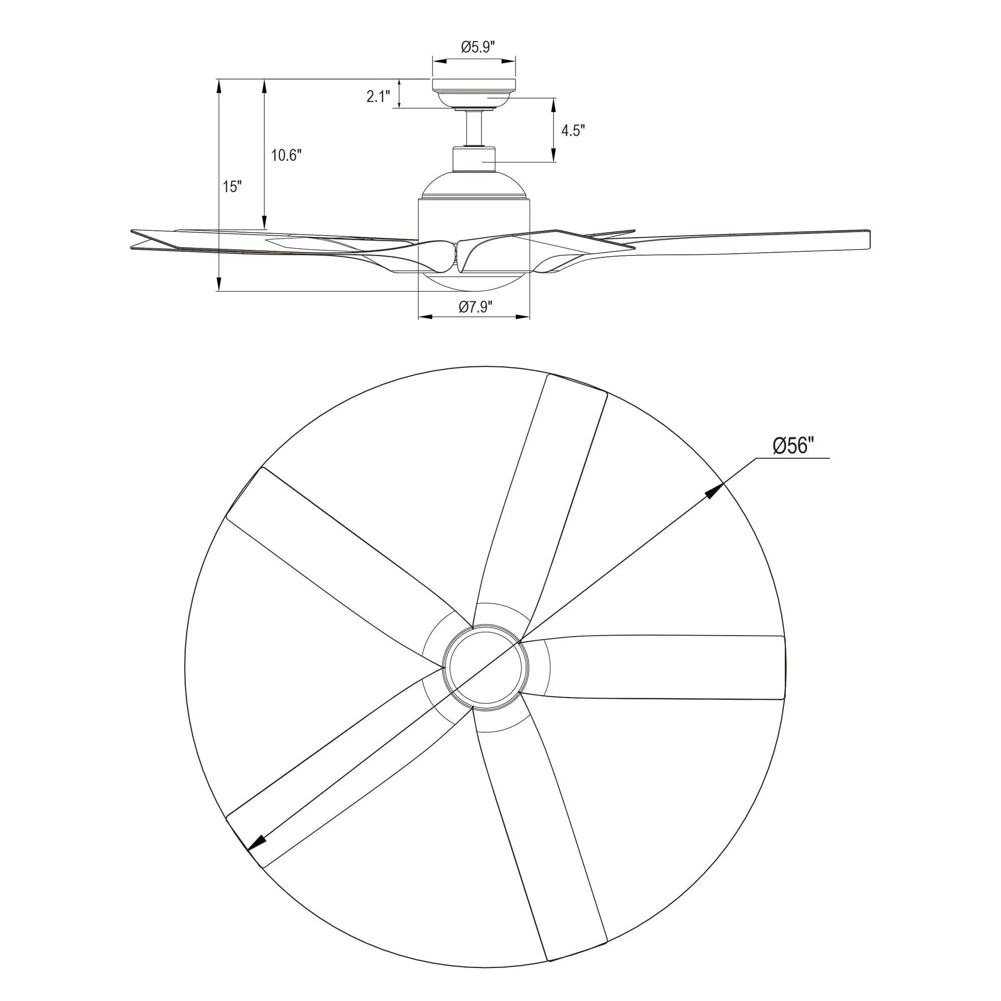 56-inch farmhouse ceiling fan with light, reversible design, and oil-rubbed bronze downrod mount