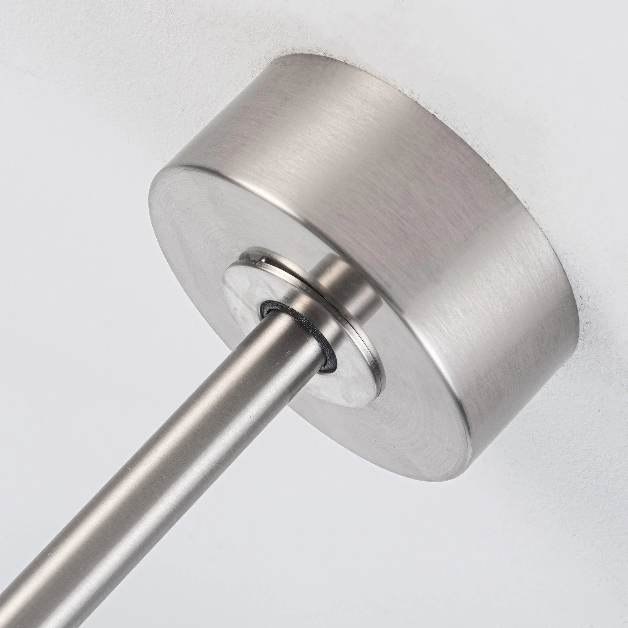 Satin nickel ceiling fan downrod and round motor housing end