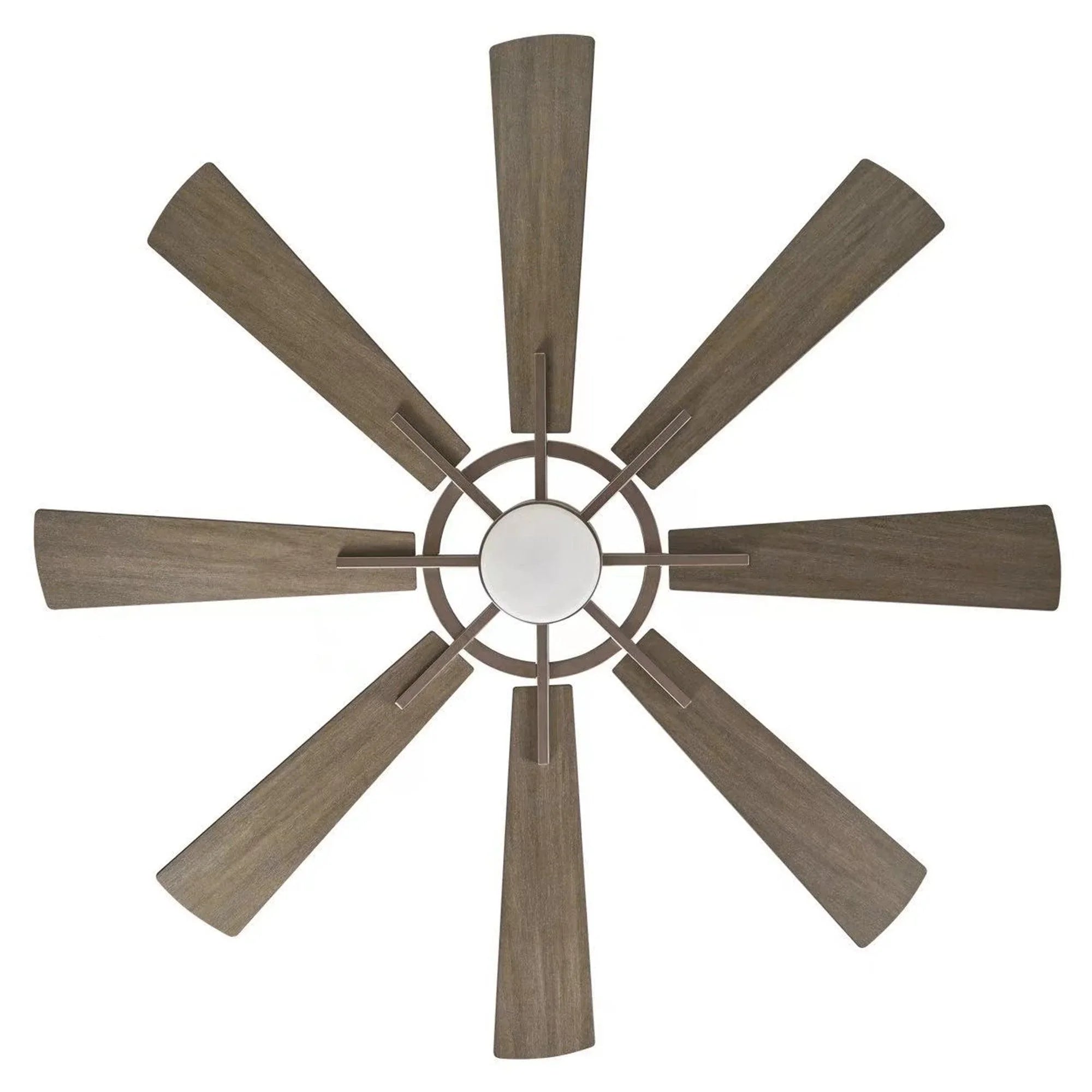 60-inch ceiling fan with light gray blades and round LED light
