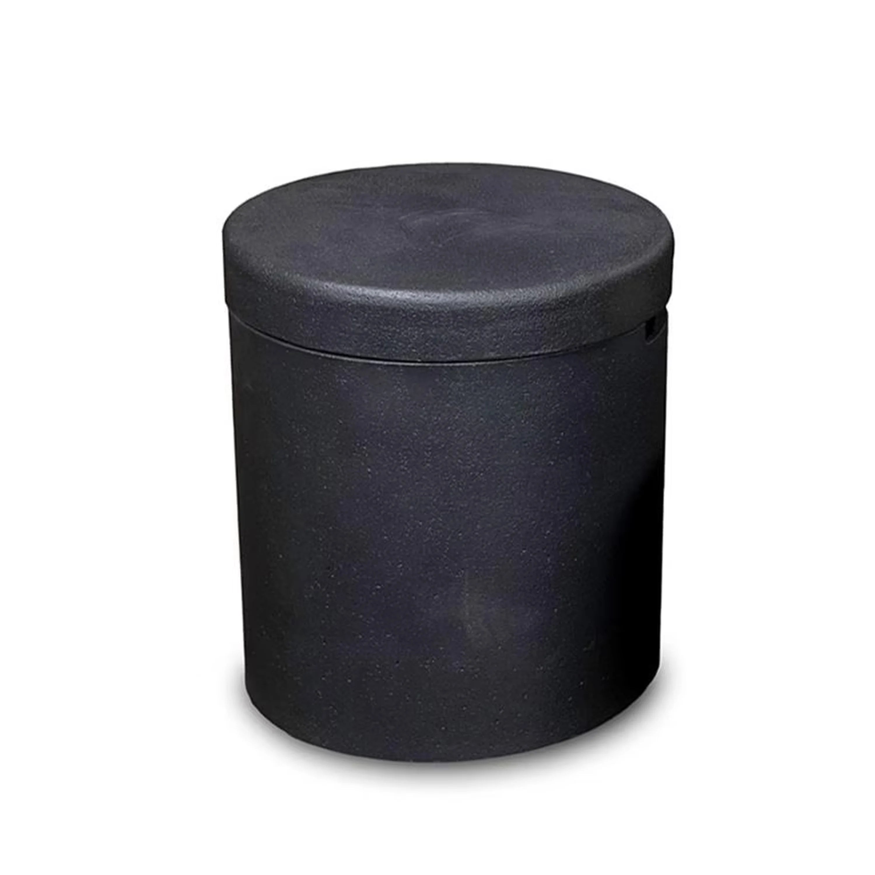 Phantom propane fire pit tank cover, dark textured round cylinder