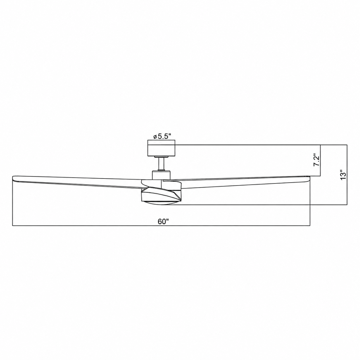 Parrot Uncle 60-Inch Parvez Modern DC Motor Downrod Mount Reversible Ceiling Fan with Lighting and Remote Control (F8313110V)