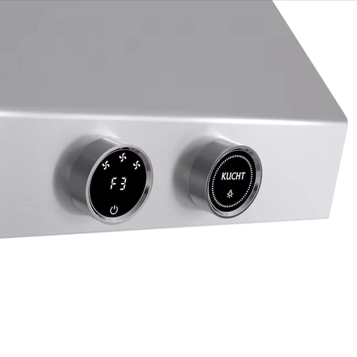 Stainless steel Kucht range control knobs with LED display