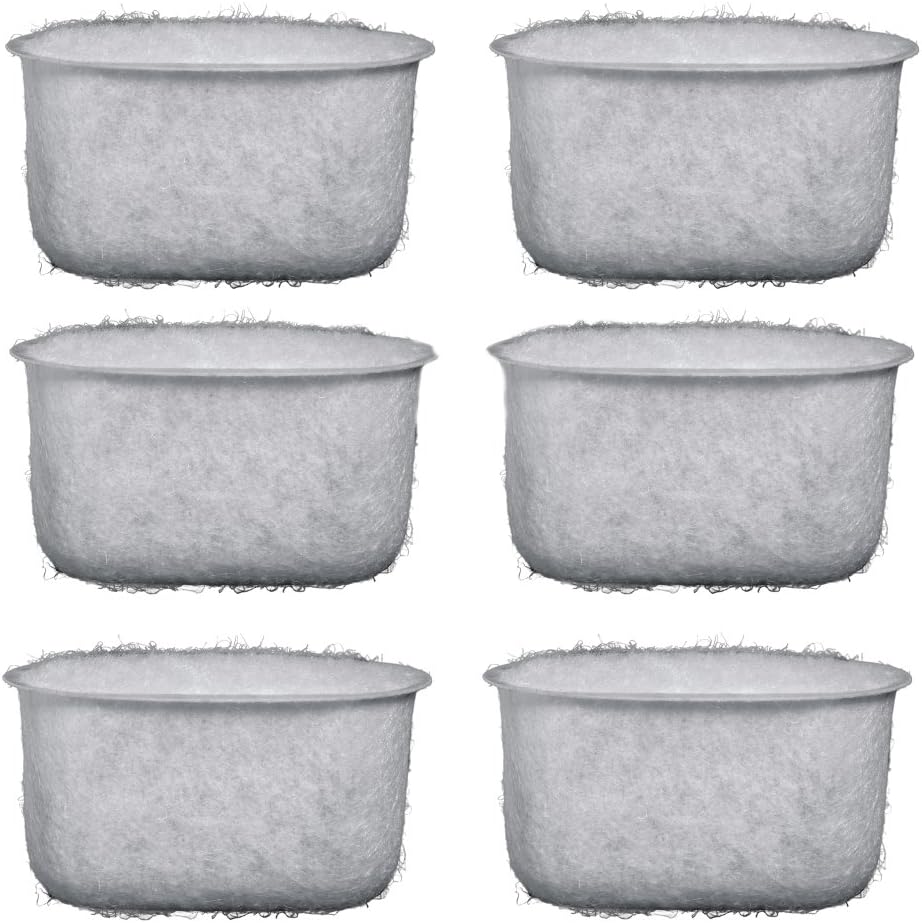 Set of six gray charcoal water filter cups