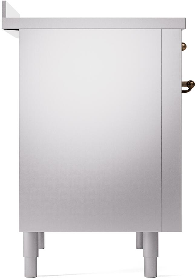 Stainless steel freestanding electric induction range side panel with leveling feet