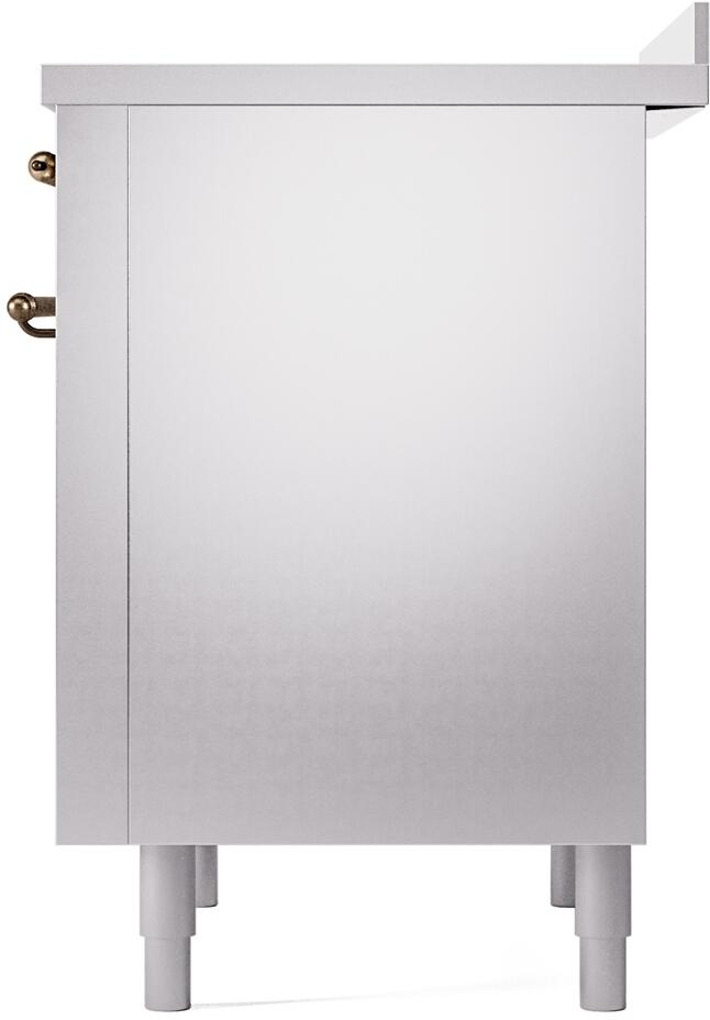 Stainless steel freestanding electric induction range back/side panel with bronze hardware