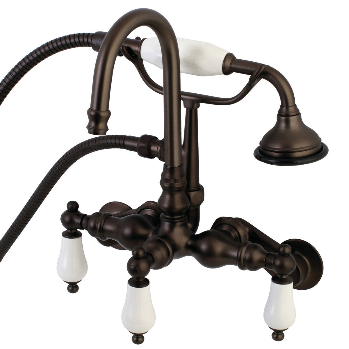 Aqua Vintage Wall Mount Clawfoot Tub Faucets in Oil Rubbed Bronze