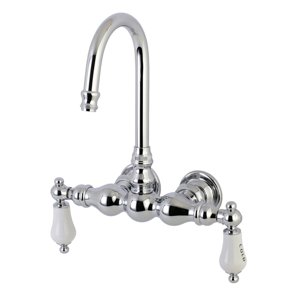 Aqua Vintage 3-3/8 Inch Wall Mount Tub Faucet in Polished Chrome