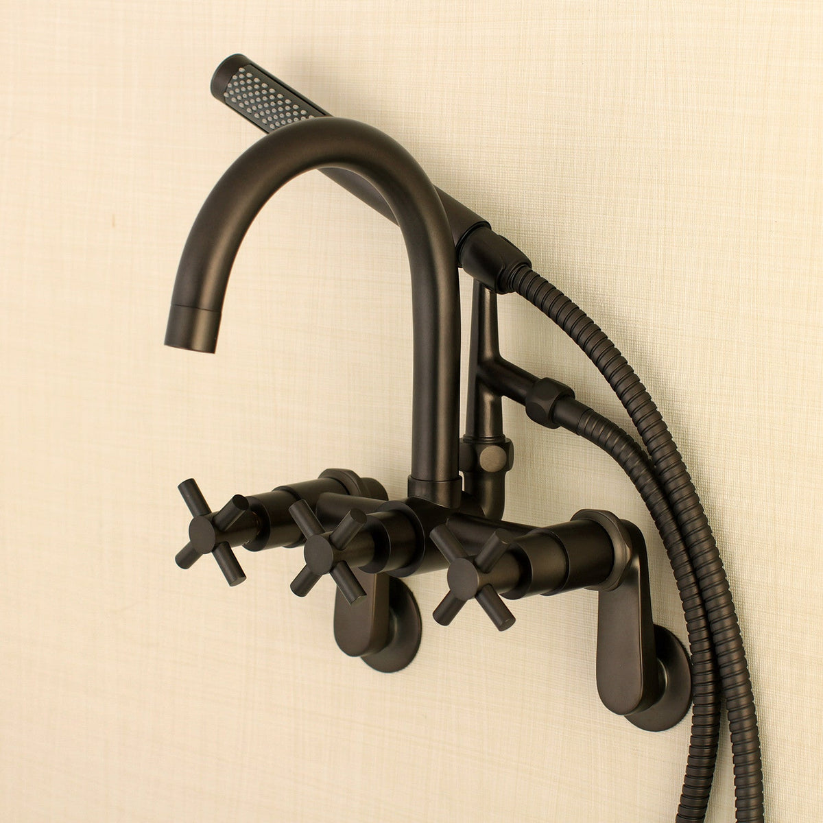 Aqua Vintage Concord 7-Inch Adjustable Wall Mount Tub Faucet in Oil Rubbed Bronze