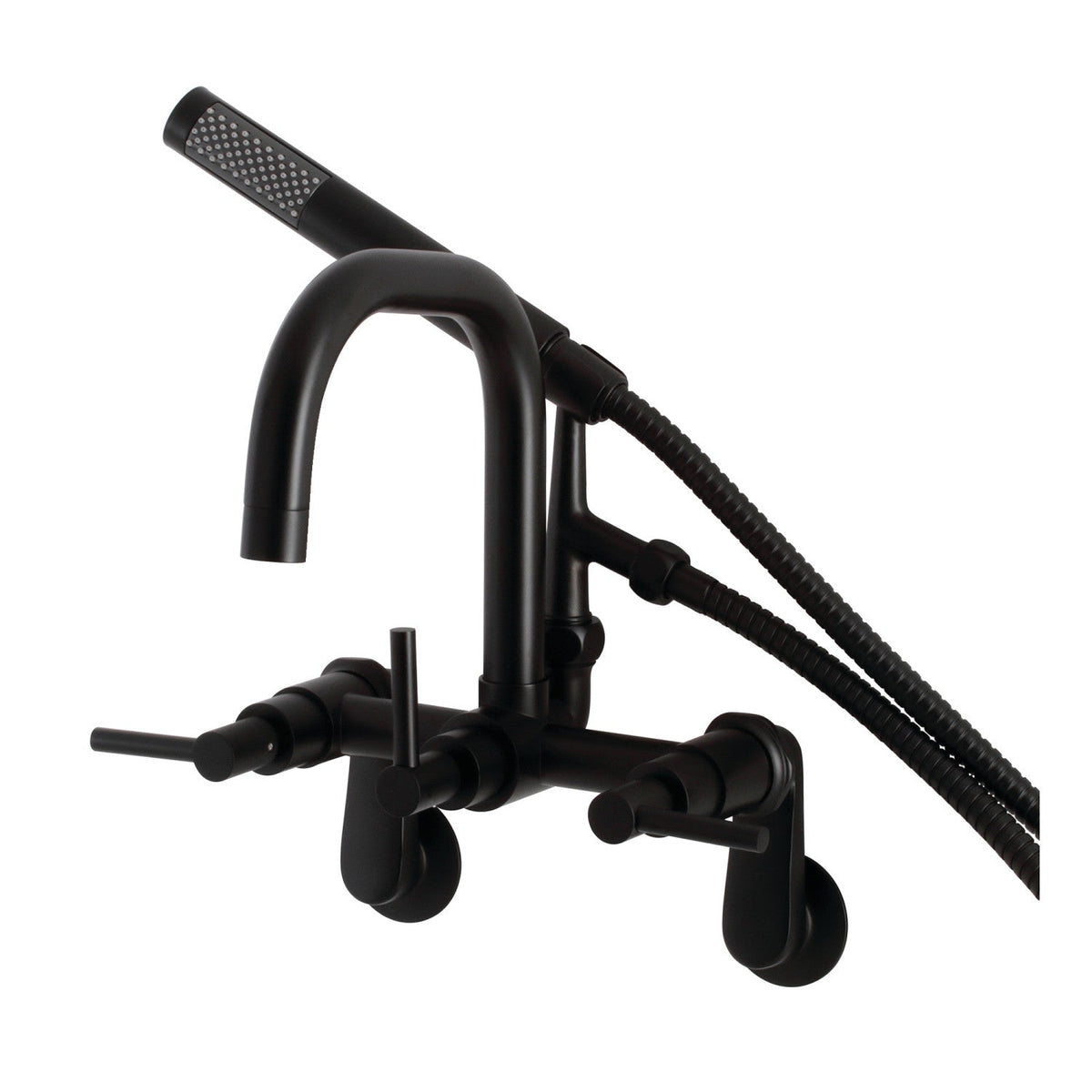 Aqua Vintage Concord Wall Mount Clawfoot Tub Faucet in Matte Black