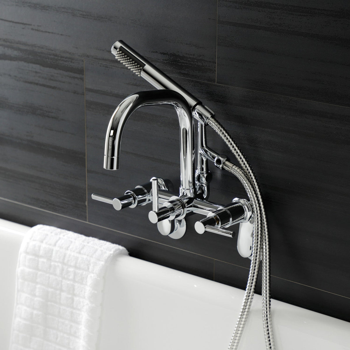 Aqua Vintage Concord Wall Mount Clawfoot Tub Faucet in Polished Chrome