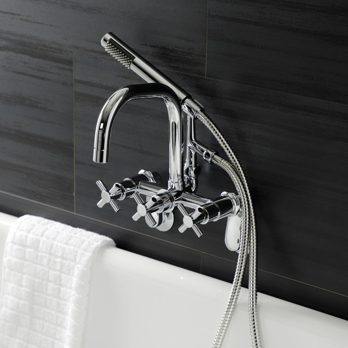 Aqua Vintage Concord Wall Mount Clawfoot Tub Faucet in Polished Chrome