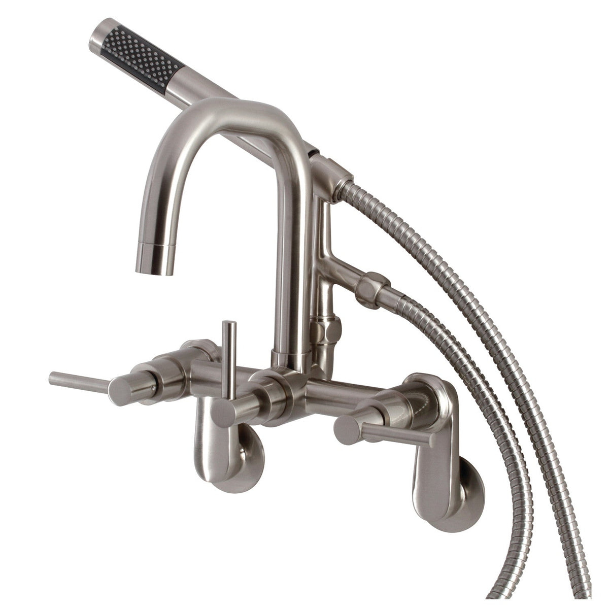 Aqua Vintage Concord Wall Mount Clawfoot Tub Faucet in Brushed Nickel