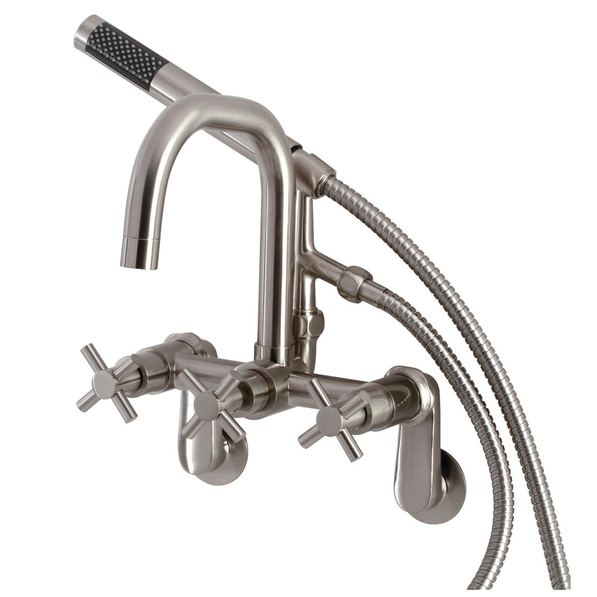Aqua Vintage Concord Wall Mount Clawfoot Tub Faucet in Brushed Nickel