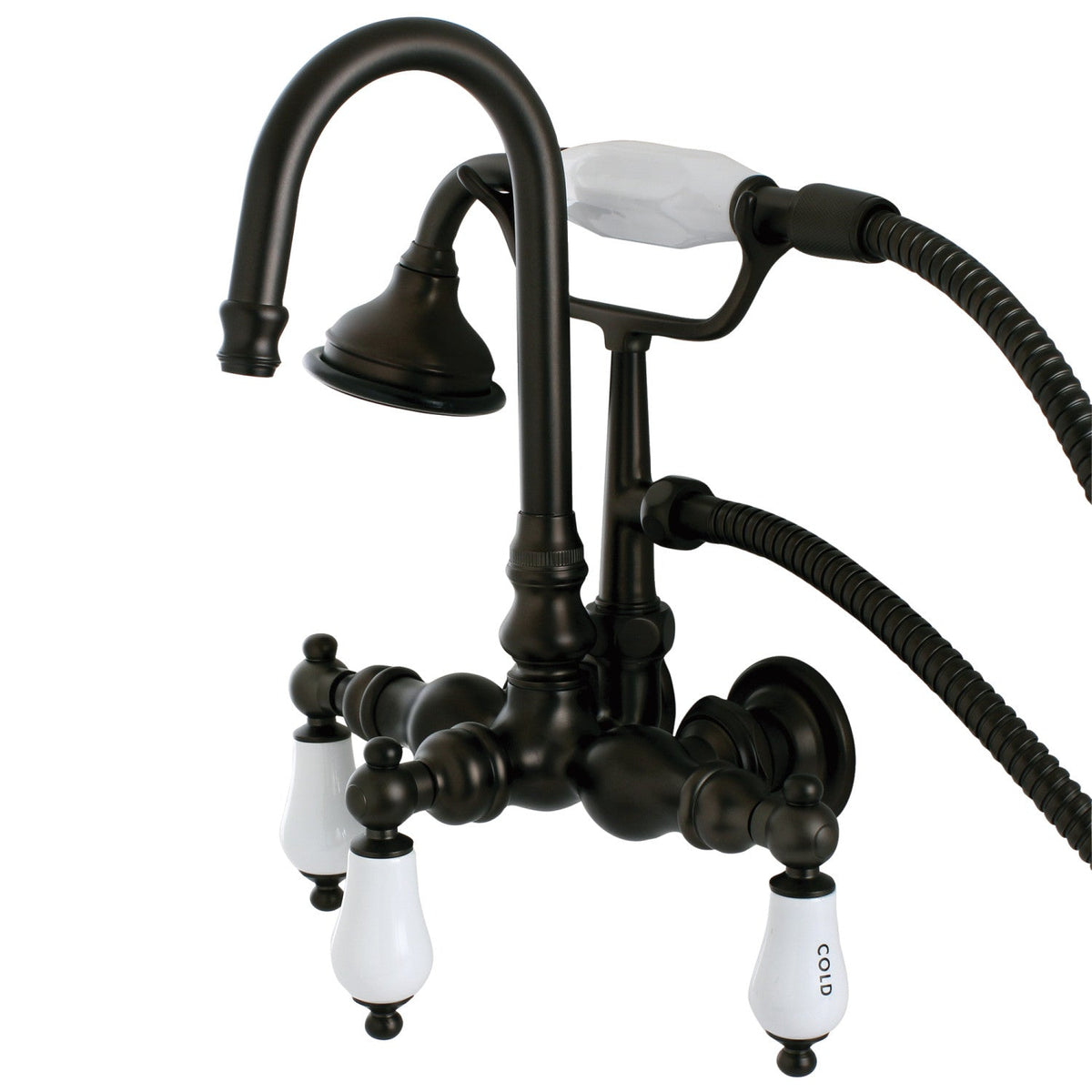 Aqua Vintage Wall Mount Clawfoot Tub Faucet in Oil Rubbed Bronze