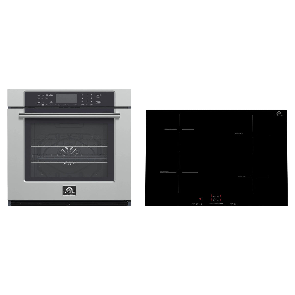 Forno 2-Piece Appliance Package - 30-Inch Parco Induction Cooktop & Villarosa Electric Wall Oven in Stainless Steel