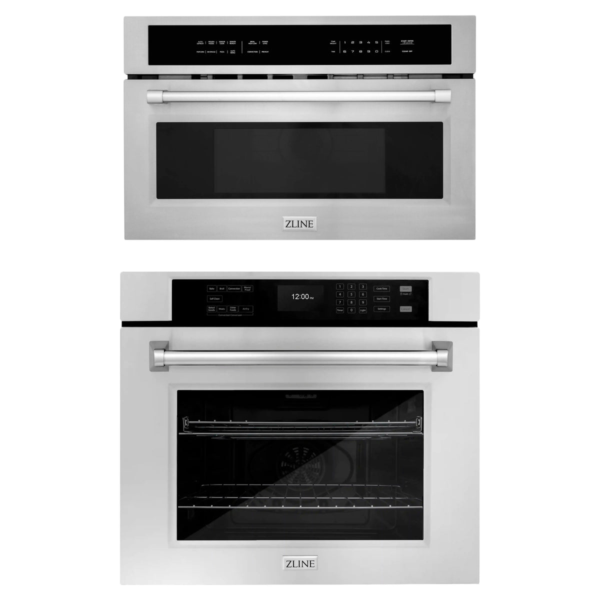 ZLINE 2-Piece Appliance Package - 30-Inch Electric Wall Oven with Self-Clean and 30-inch Build-In Microwave Oven in Stainless Steel