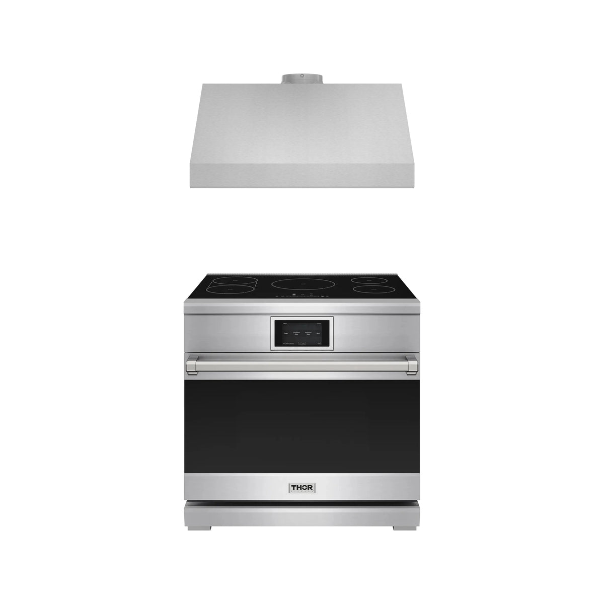 Thor Kitchen 2-Piece Appliance Package - 36-Inch Induction Range & Under Cabinet Hood in Stainless Steel