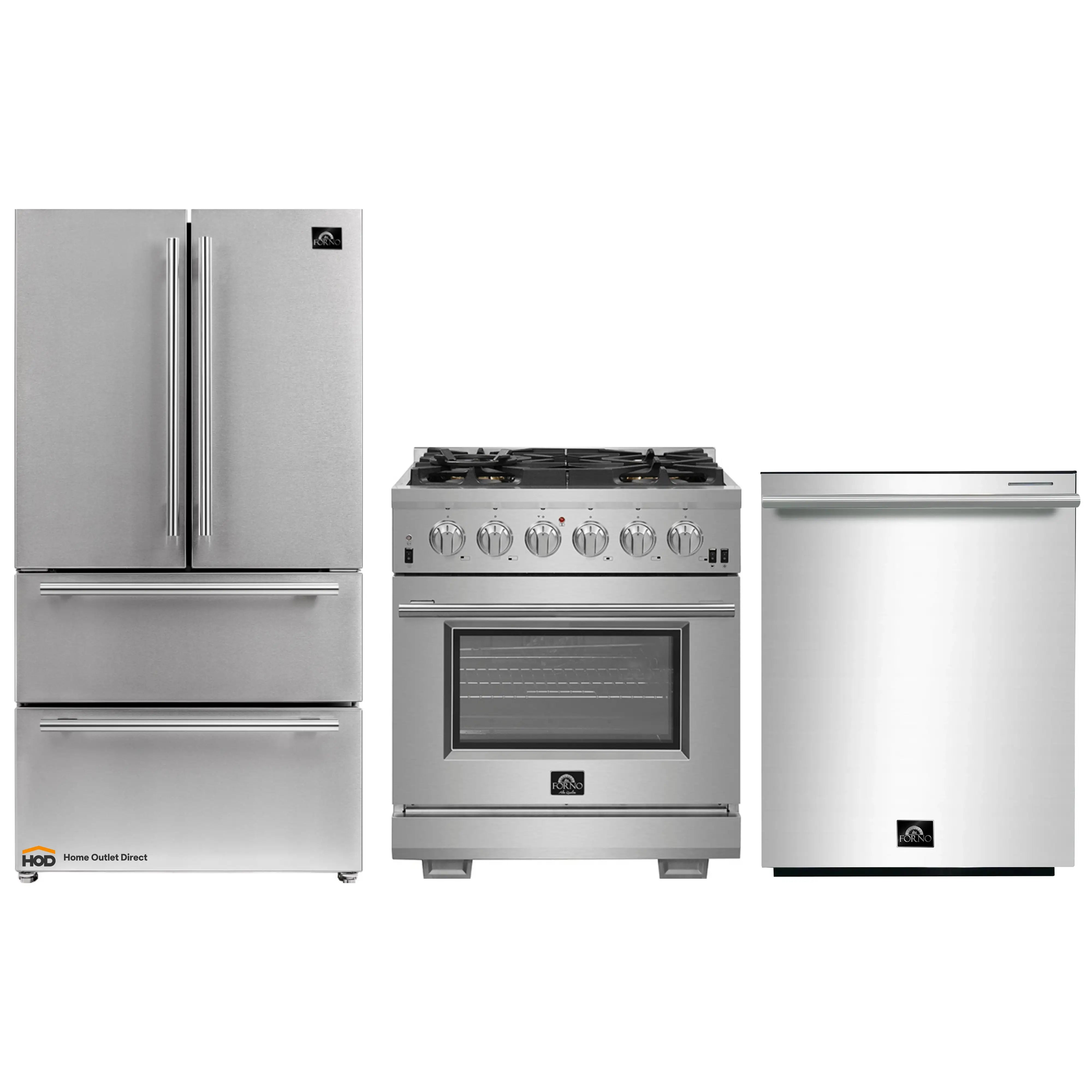 Forno 3-Pc Pro Package - 30 Gas Range, Refrigerator