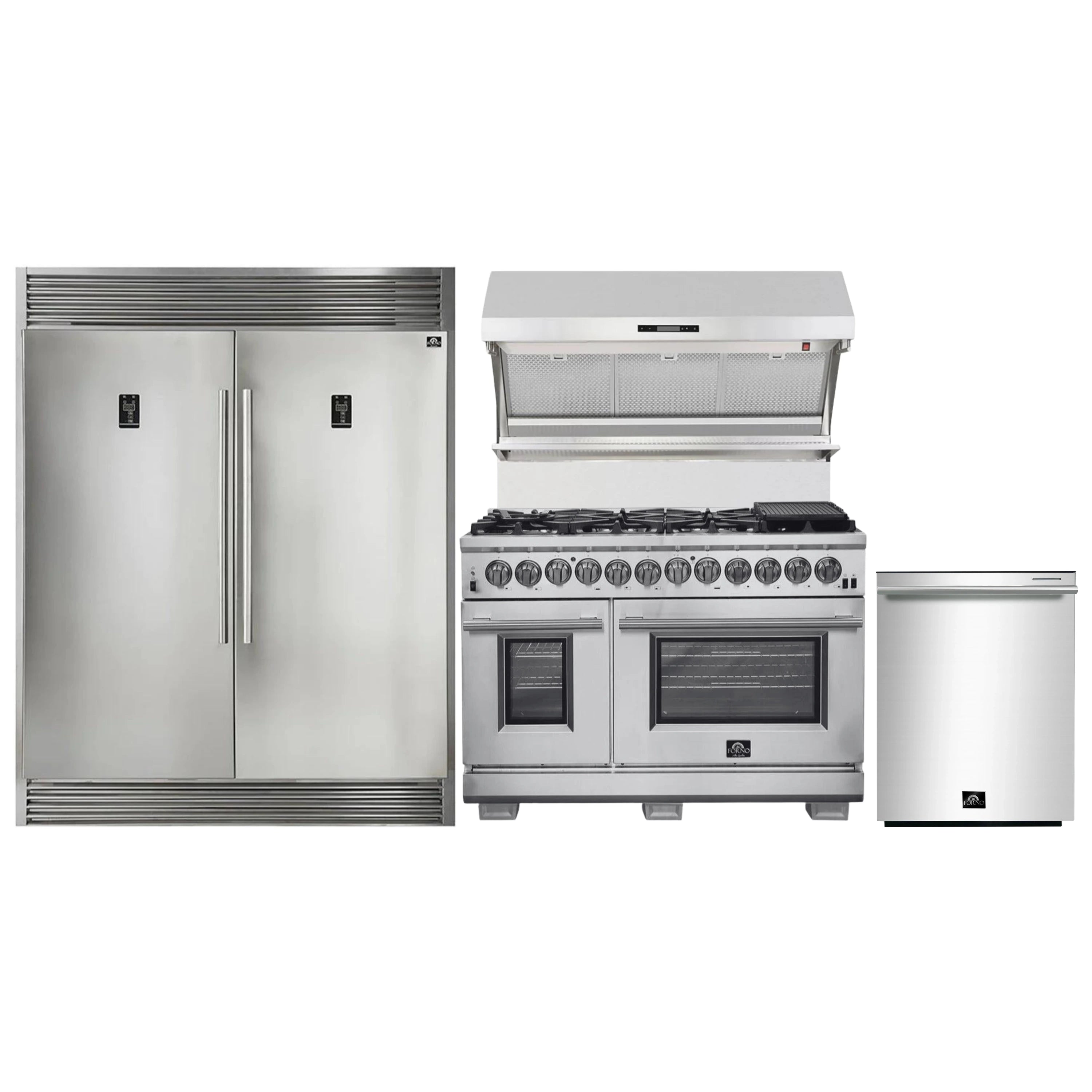 Stainless steel dual fuel range with pro-style oven doors and control panel