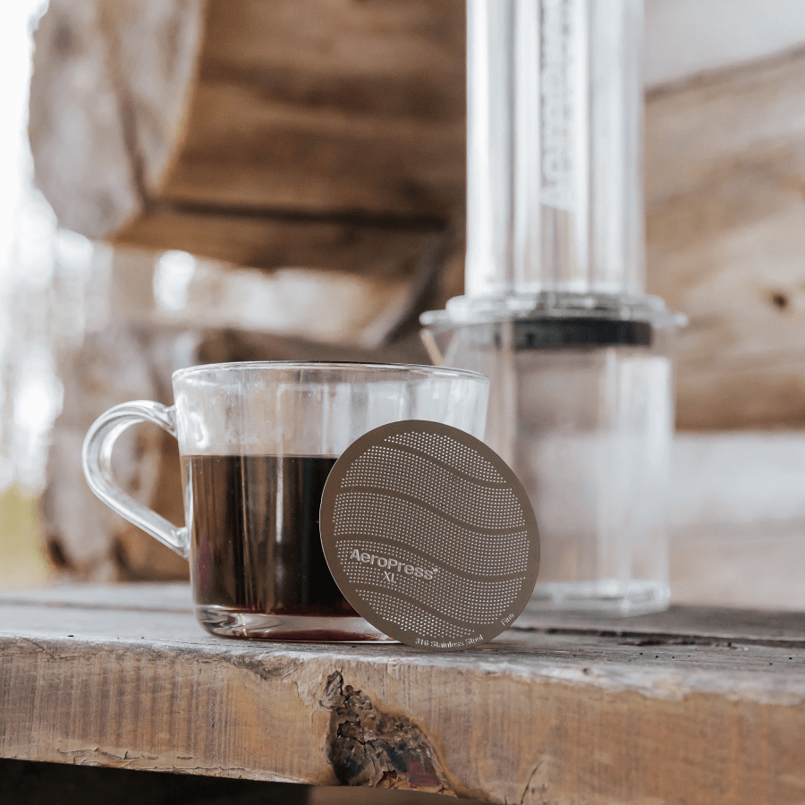 AeroPress Clear XL Coffee Press & XL Stainless Steel Filter Traveler's Bundle, 3-in-1 Brewing (XL90XLMF1)