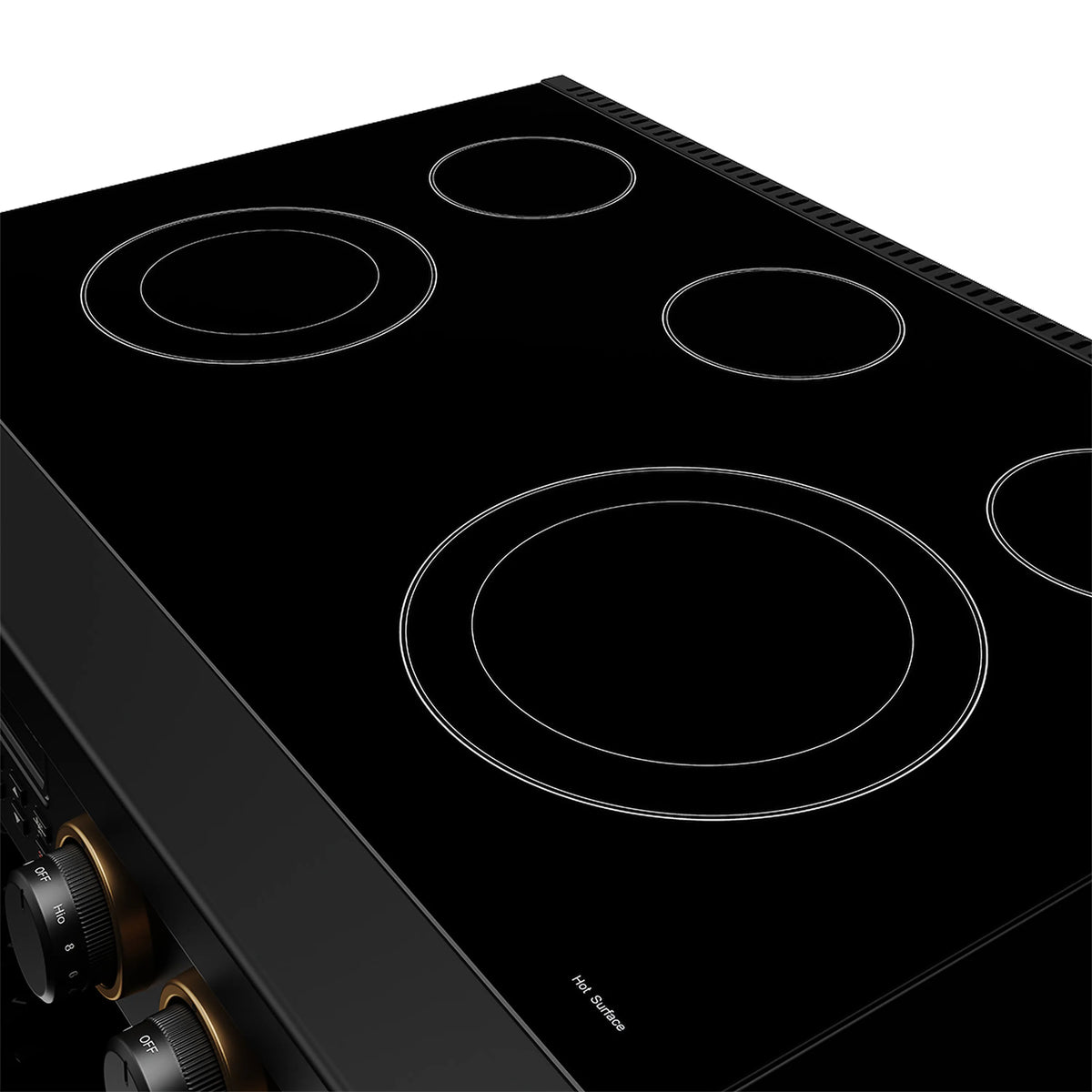 Thor Kitchen 36-Inch Electric Range with 5 Burners, 6.0 cu. ft. Convection Oven in Black with Bronze Trim (ARE36B-BRZ)
