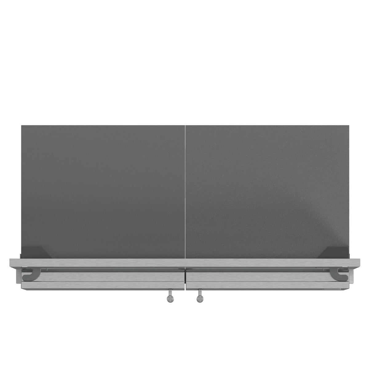 Range hood filter assembly with two metal panels and mounting hooks
