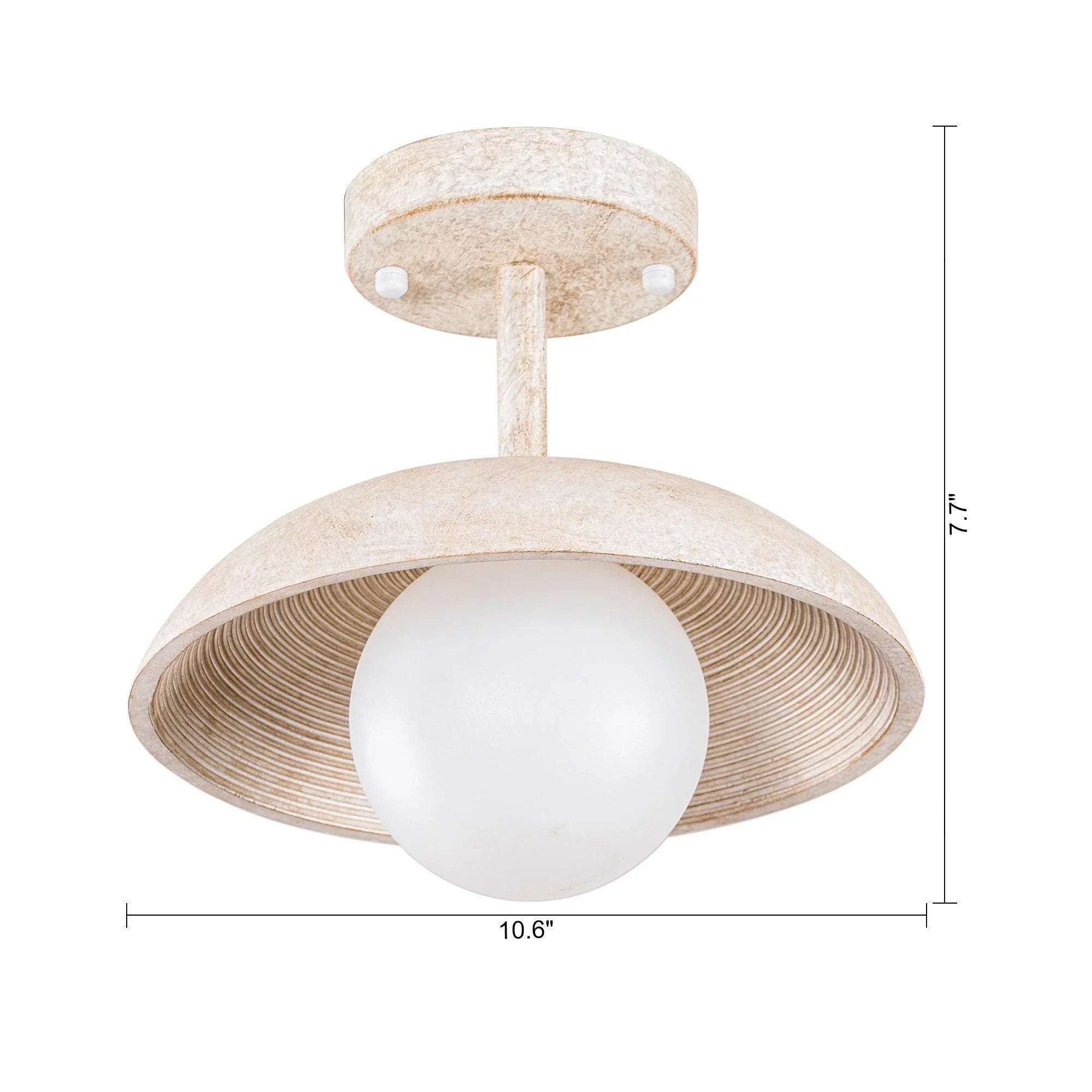 Farmhouse island pendant light with ribbed shade, frosted globe, and height dimensions