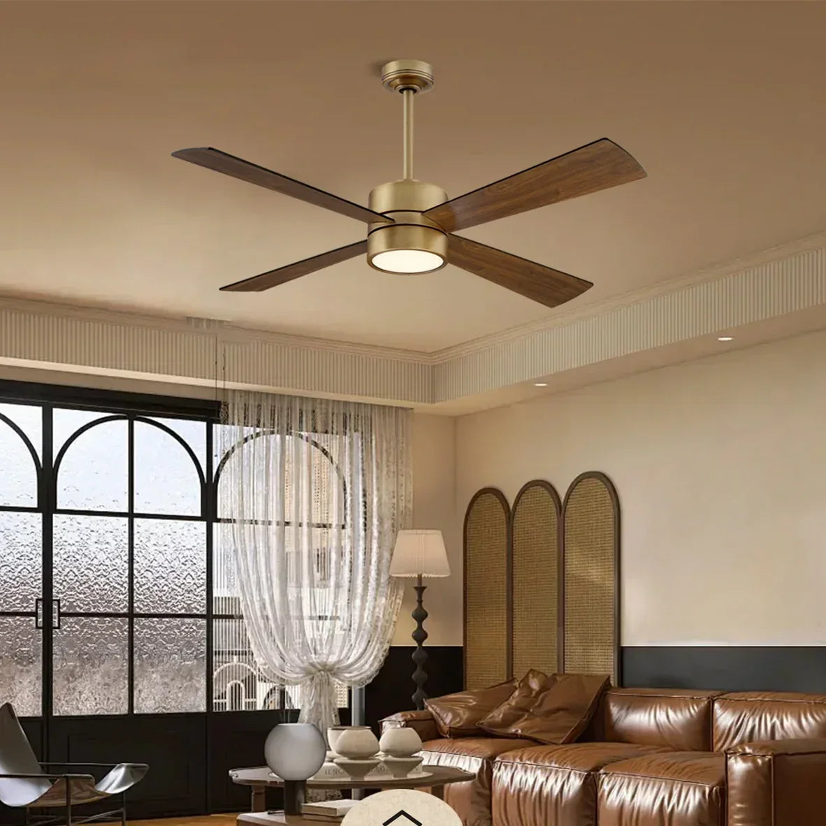 Parrot Uncle 52-Inch Bucholz Industrial Dimmable RGB LED Ceiling Fan with Remote and APP Control