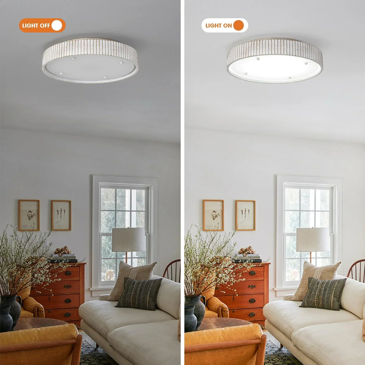 Parrot Uncle 18-Inch White Modern Flush Mount LED Light (BBD3012)