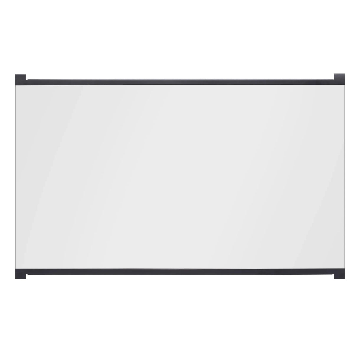 Replacement electric fireplace glass panel with black metal frame