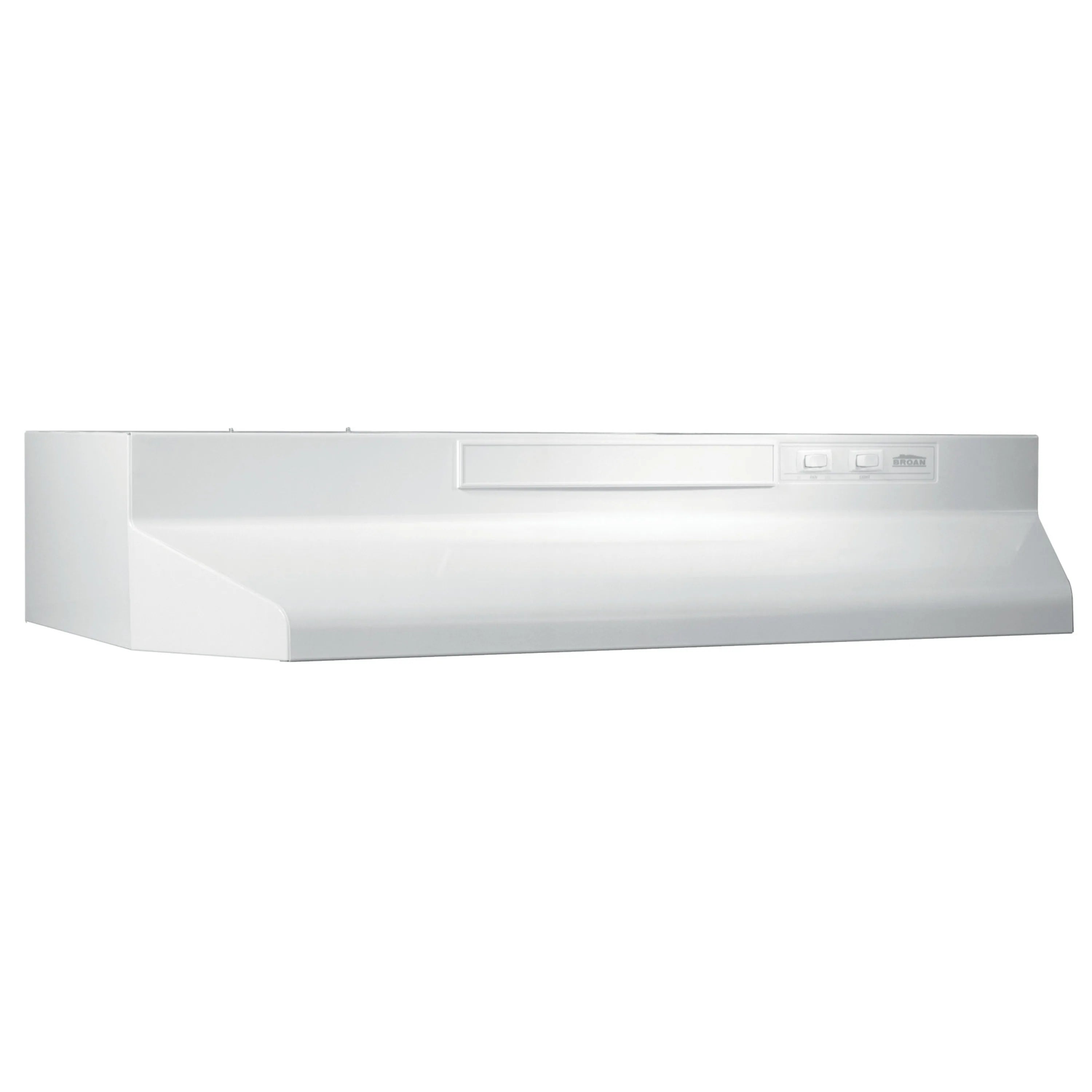 White range hood blower housing with front control strip