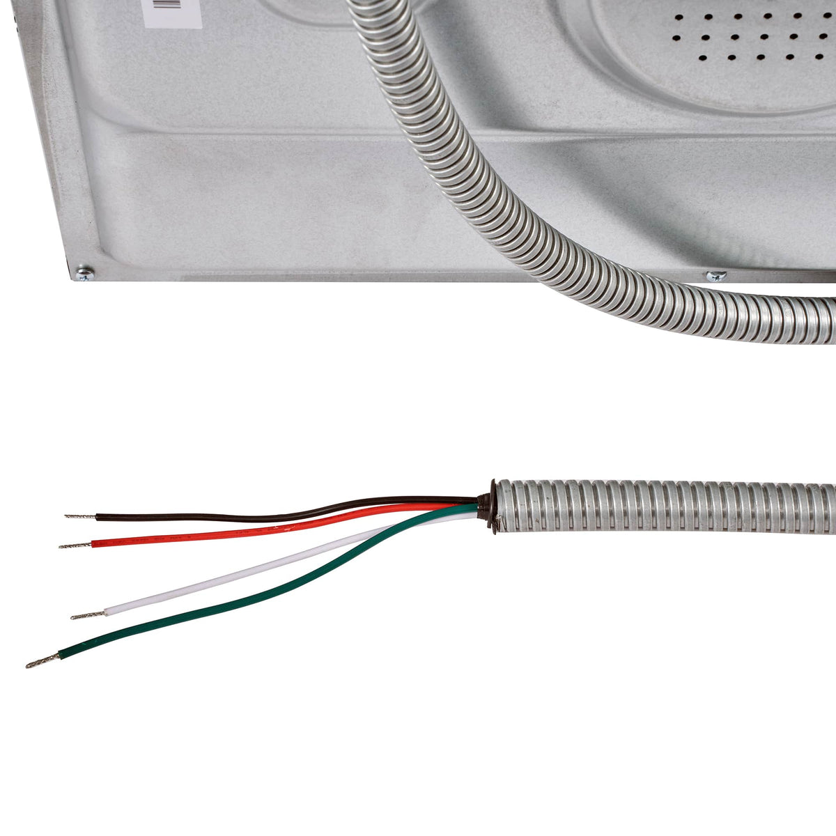 Oven wiring harness with flexible conduit and colored electrical leads