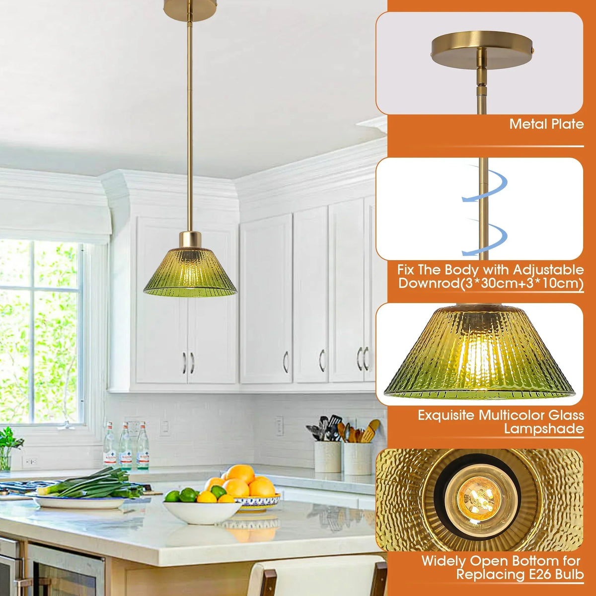 Parrot Uncle 7.5-Inch Yetta 1-Light Island Pendant Light (C3011GNL)